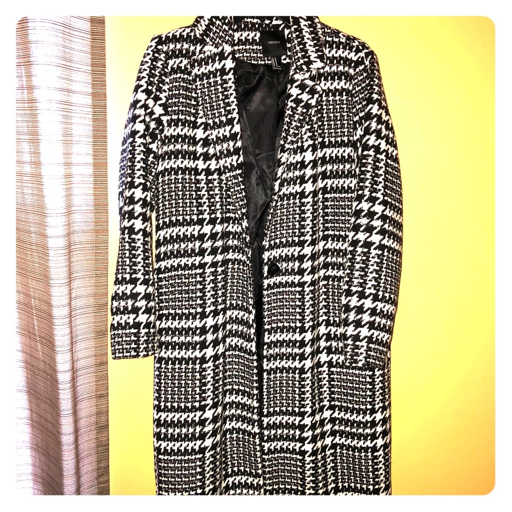 Long black and white coat